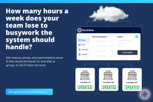Restaurant back-office software dashboard showing hours saved with NorthStar ECM